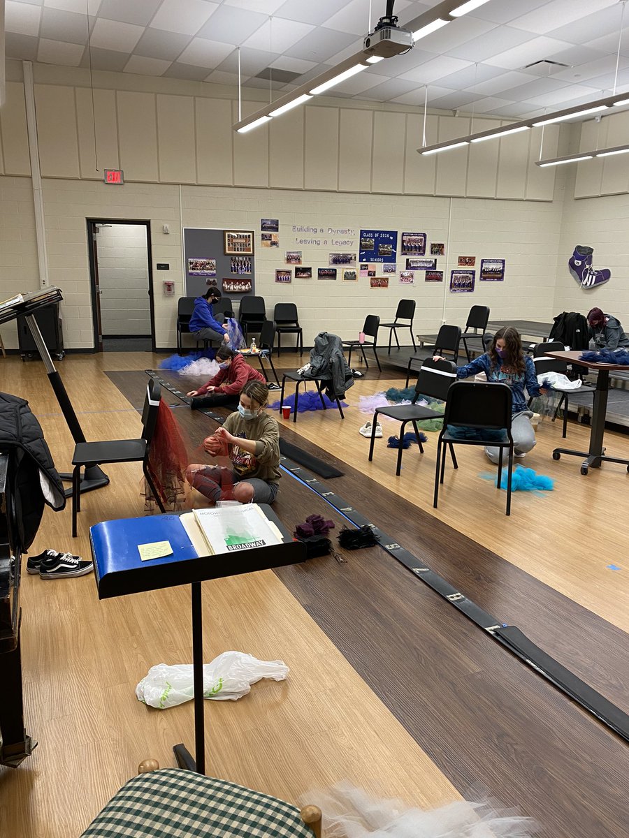 PurplePizzazz's tweet photo. Several of the show choir girls came in and we made tutus for our competition show costume!! Socially distant and with masks 😷 wait til you see them!! https://t.co/oeszNn3AXP