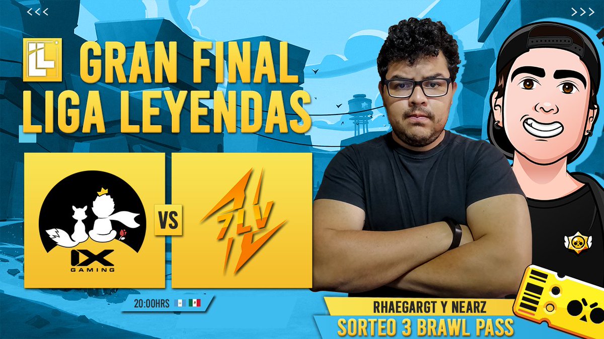 Liga Leyendas (@_ligaleyendas) on Twitter photo #BrawlStars | EN VIVO
🏆| <a href="/Team7LV/">TEAM 7LV ⚡</a> Vs <a href="/IXgaming_/">IX Gaming™</a>
Inicia la transmisión de la gran final de la primera edición de Brawl Stars, te esperamos en el canal apoya a tu equipo favorito.
¿Quién será el campeón?
🎙️| <a href="/RhaegarGT/">Rhaegar 🇬🇹</a> | <a href="/n_earz/">NeaRz</a>
📺| bit.ly/2OprCkZ
#SomosLeyendas 🌟 #BrawlStars | EN VIVO
🏆| <a href="/Team7LV/">TEAM 7LV ⚡</a> Vs <a href="/IXgaming_/">IX Gaming™</a>
Inicia la transmisión de la gran final de la primera edición de Brawl Stars, te esperamos en el canal apoya a tu equipo favorito.
¿Quién será el campeón?
🎙️| <a href="/RhaegarGT/">Rhaegar 🇬🇹</a> | <a href="/n_earz/">NeaRz</a>
📺| bit.ly/2OprCkZ
#SomosLeyendas 🌟