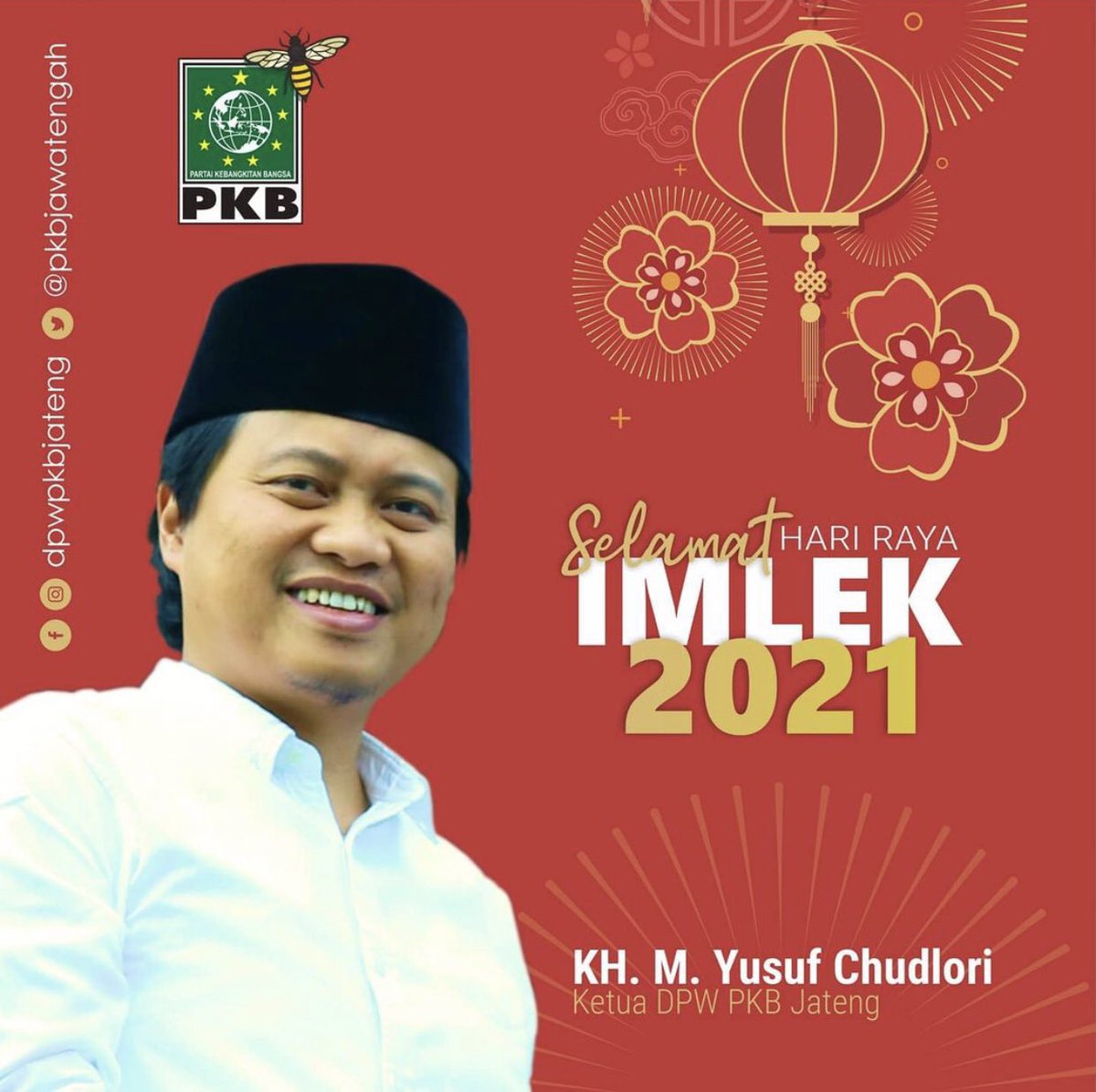 "Gong Xi Fa Cai" 
Selamat Hari Raya Imlek. Semoga kebaikan selalu menyertai kita. 

<a href="/DPP_PKB/">DPP PKB</a> <a href="/cakimiNOW/">A Muhaimin Iskandar</a> <a href="/yusuf_ch/">M Yusuf Chudlory</a>
