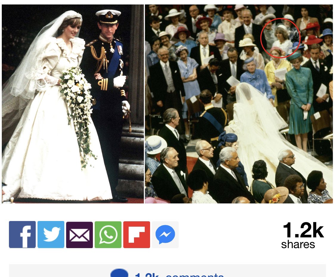 ワーママちゃん 0m 41w4 Twitterissa このカミラさん ダイアナ妃とチャールズ皇太子の結婚式なのに真っ白のドレス着ててまるで自分も花嫁みたいな感じ T Co Leqy76bq9t Twitter