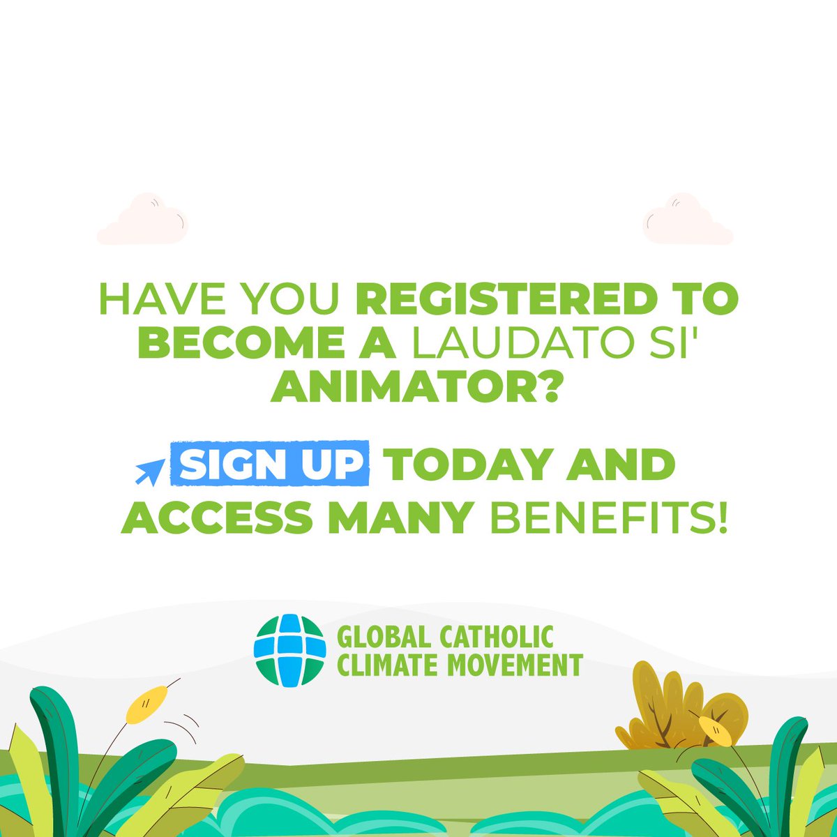 3 benefits of the upcoming #LaudatoSiAnimator training!

You will get free online training.

You will learn how to lead your community.

You will get an international certification.

Join the largest network of Catholics caring for the planet! REGISTER at bit.ly/LSAEngage