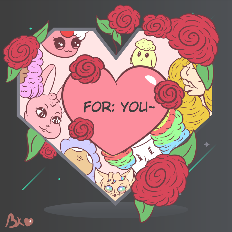 I made a crappy Valentine card with a Deviantart template. 
#HappyValentine #artistsontwitter