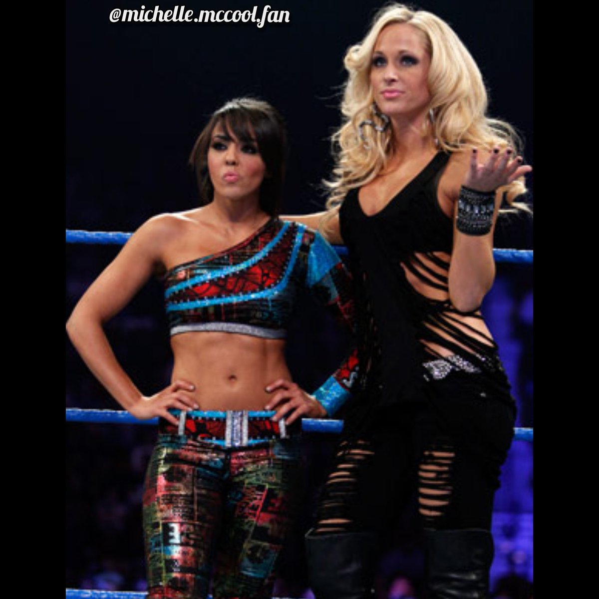 FanMccol's tweet photo. On this day: but 10 years ago @WWE Divas champion @evetorresgracie defeated @laylayel with @mimicalacool in a NON @WWE Diva’s Title Match: @evetorresgracie rolled up @laylayel for the pinfall.
#wwe #SmackDown #wwenetwork #wwedivas #michellemccool #LayCool #laycoolforever https://t.co/iiPF2rKlDD