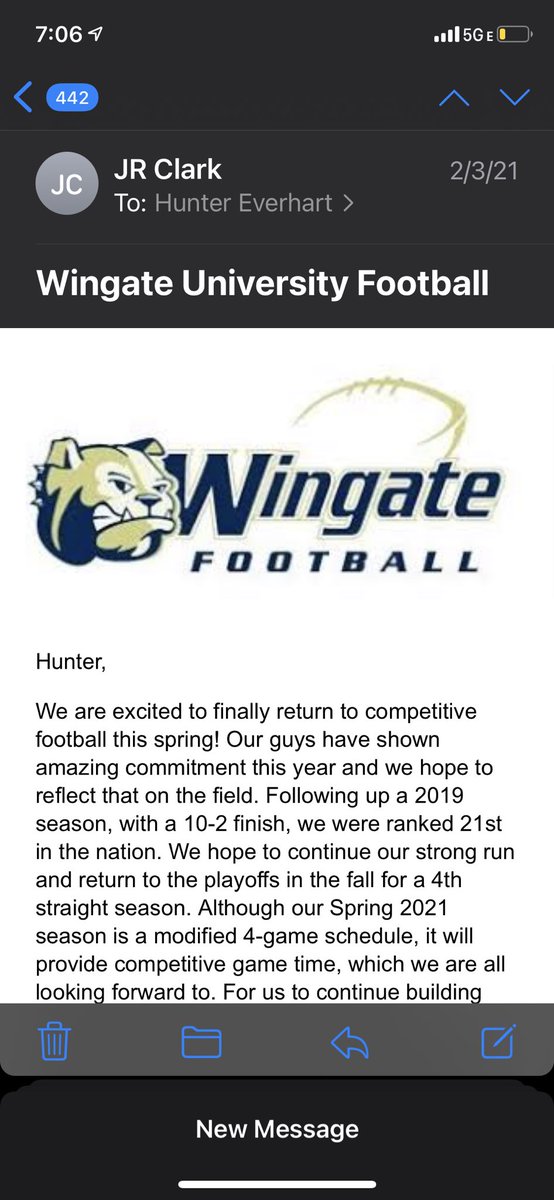 Blessed to see hard work paying off <a href="/WU_Bulldogs/">Wingate Bulldogs</a> <a href="/WingateUniv/">Wingate University</a>