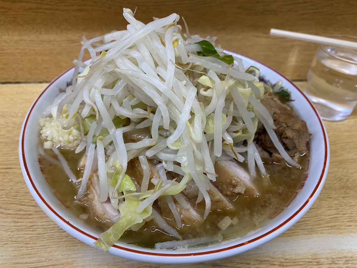 T T ラーメン二郎 環七新代田店 小豚ダブルラーメン 全部