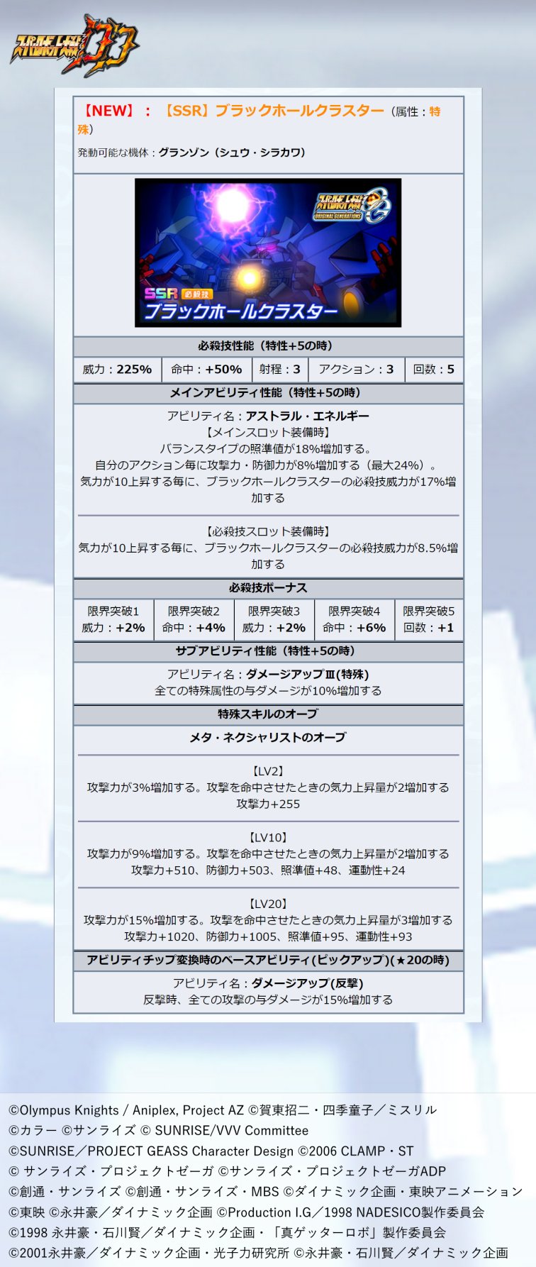 スーパーロボット大戦dd公式 ブラックホールクラスター 戦闘演出紹介 2月15日開始の 4ステップアップガシャ 奈落への誘い に グランゾン シュウ シラカワ の Ssr ブラックホールクラスター が登場 性能をご紹介します スーパーロボット大戦dd公式 ブラックホールクラスター 戦闘演出紹介 2月15日開始の 4ステップアップガシャ 奈落への誘い に グランゾン シュウ シラカワ の Ssr ブラックホールクラスター が登場 性能をご紹介します