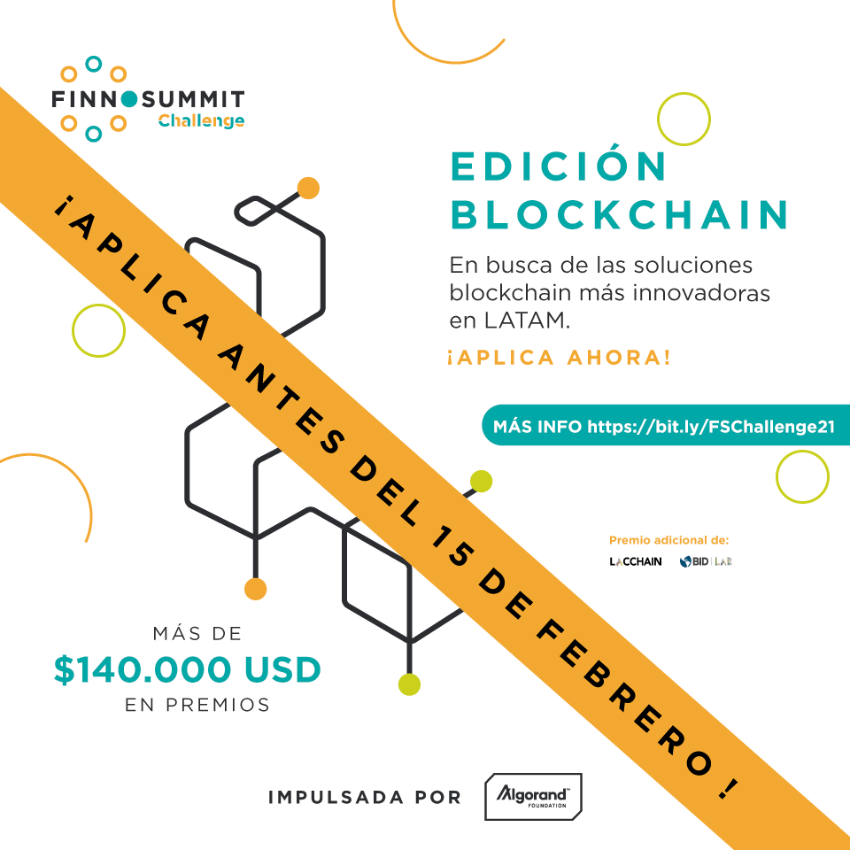 buentriphub's tweet photo. ⛓️@FINNOSUMMIT extiende la fecha para participar en #FSChallenge: Blockchain Edition Powered by @AlgoFoundation al 15 de febrero 💥
Los finalistas recibirán consultoría técnica, mentoría y la oportunidad de ganar hasta $140.000 💸en premios
¡Aplica ya!
👉https://t.co/qR7VxiHiNZ https://t.co/Uwhq8wqzKp