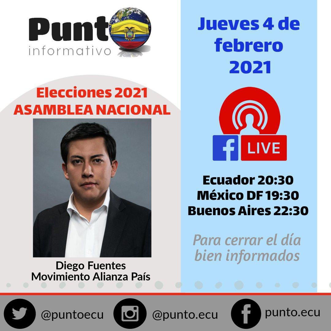 puntoecu's tweet photo. Esta noche en #PuntoInformativo nos acompañará el candidato a la @AsambleaEcuador por @35PAIS @DiegoFuentesEC.
Sus propuestas serán analizadas en un interesante diálogo, los esperamos.
https://t.co/vvmXTTERqs https://t.co/3Vhj38dWjd