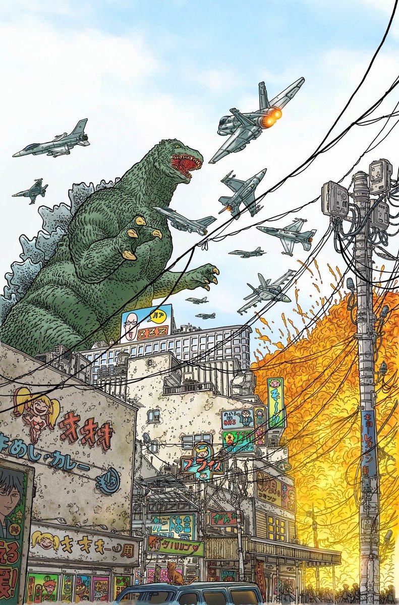 CoolComicArt's tweet image. Godzilla by Geof Darrow @DarrowGeof