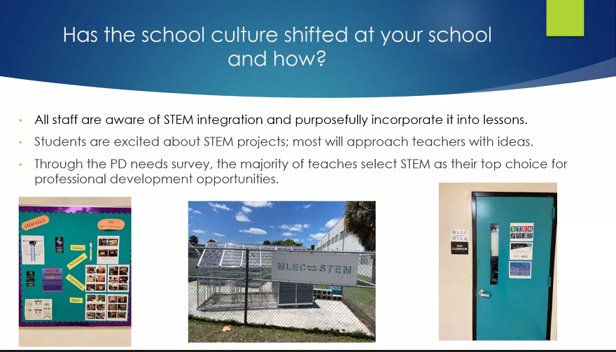 MDCPSSTEAM's tweet photo. Strong #MDCPSSTEAM culture and parental involvement @MLECJaguars . Over 60 student clubs! Three years @STEMDesignation Gold and going for a fourth. Good to see my long time friend @MLECPrin . https://t.co/EsnSOtq1Y9