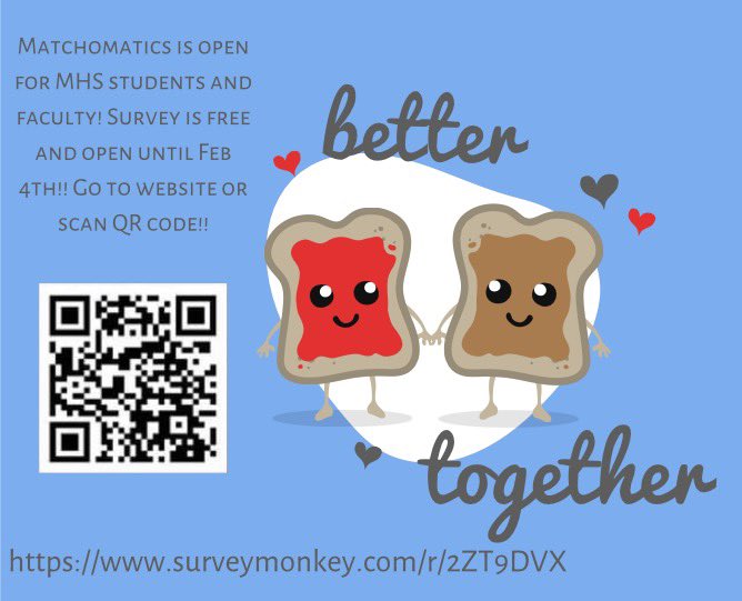 MooreLoveMHS's tweet photo. Take your free Matchomatics test today!! Pay for your $3 results during all 3 lunches Feb. 8-12th!! <3 Share with your friends!! https://t.co/Sim1z9Yvwk