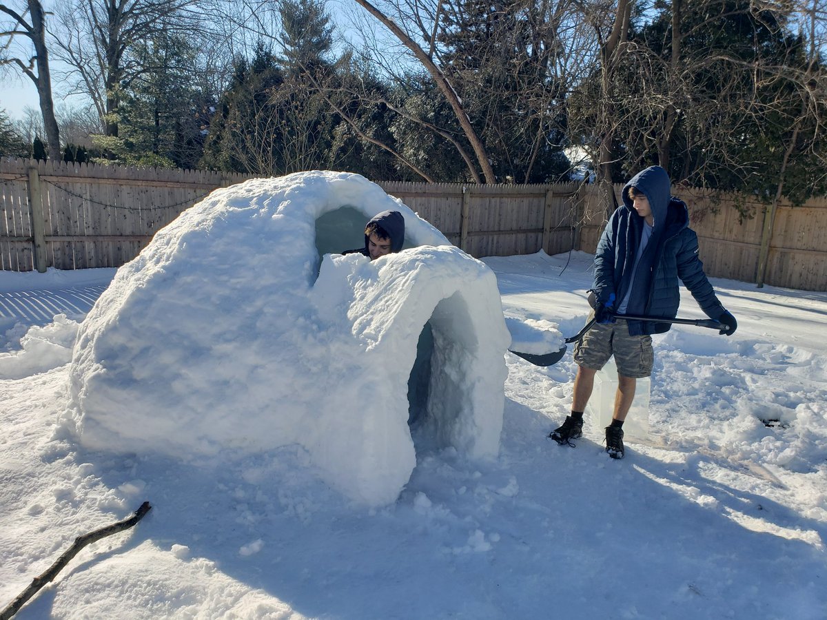 Day three of igloo construction.It's impressive!