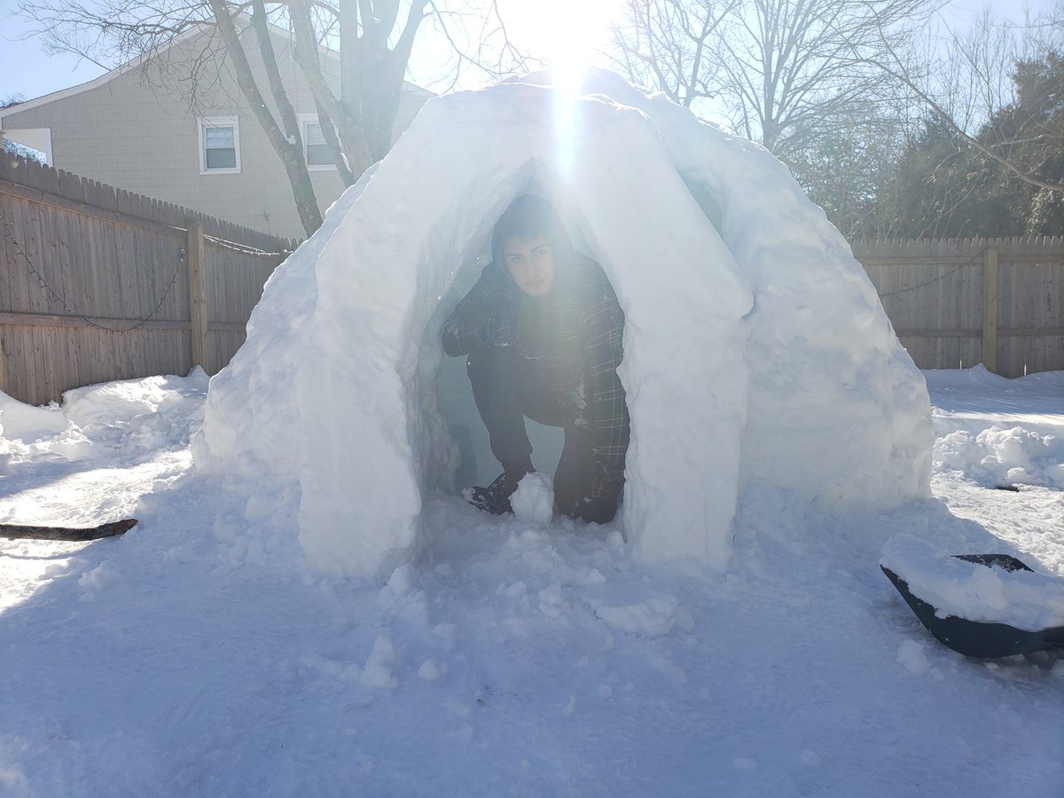 Day three of igloo construction.It's impressive!