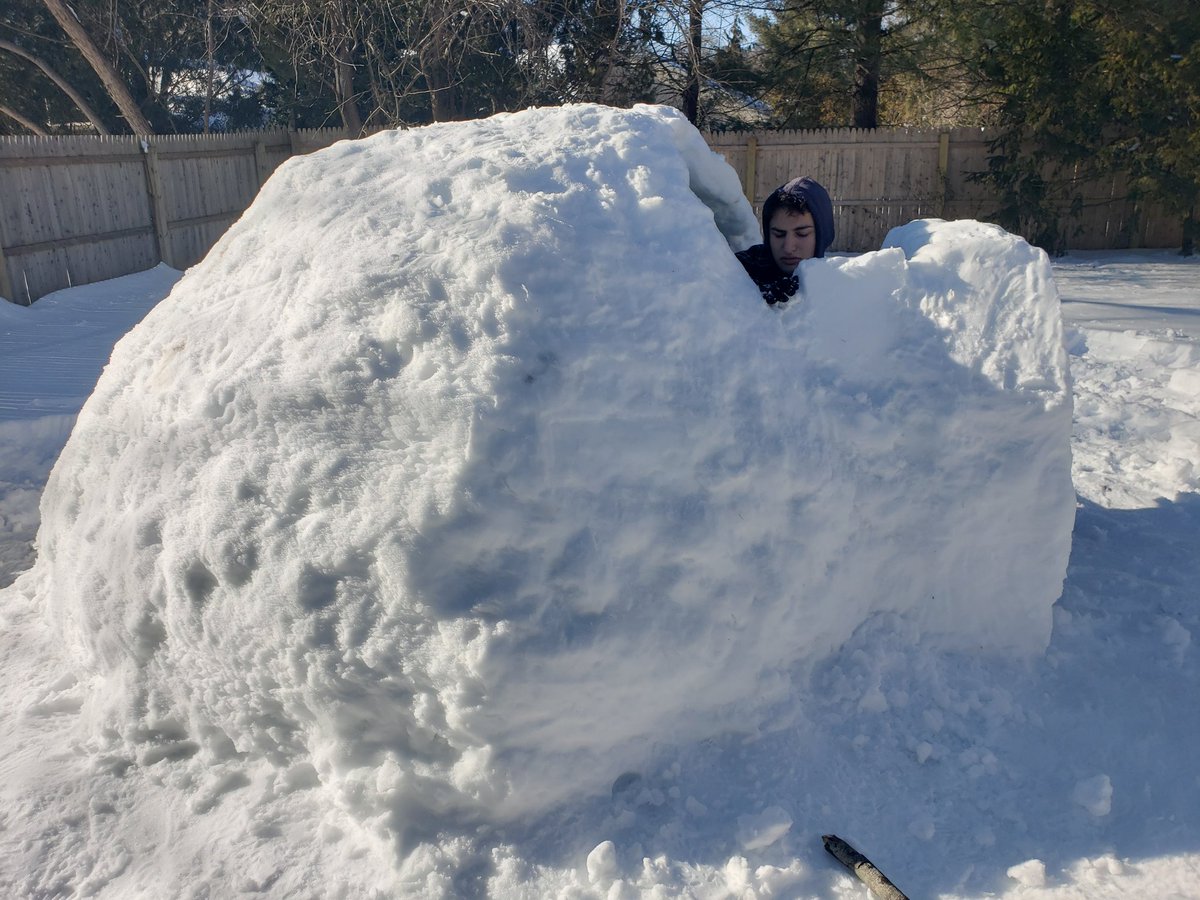 Day three of igloo construction.It's impressive!