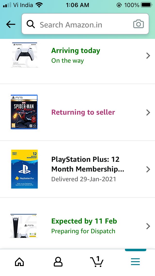 Akshyeah's tweet photo. @PopoSoham @AmazonindiaIn @AmazonHelp @PS5India @amazon Same with me the trick didn't worked i tried POD on the game and purchased the dual sense via bank delivery status remained the same had a conversation with customer care they said the orders are stuck at airport and will be delivered as soon as they hit the warehouse https://t.co/8joASeSFkq