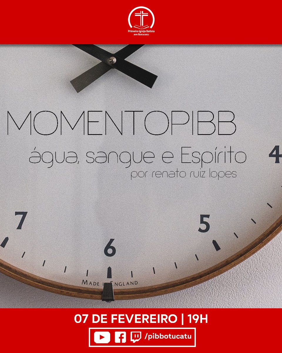 pibbotucatu's tweet photo. O "Momento PIB" é o nosso novo encontro aos domingos: um ensinamento importante, consistente e especialmente preparado para encaixar na sua rotina. ⏱

#pibbtu #pibbotucatu #botucatu #renatoruizlopes #fénofilhodeDeus #momentopib #participe https://t.co/xC1bL3KFuW