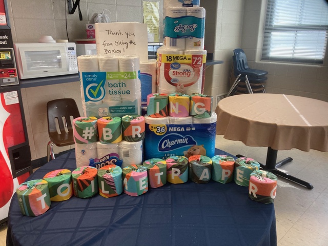 STAsaints's tweet photo. @STAsaints is rolling with it….and the goal is downhill from here. Tomorrow is the last day for #GivingtheBasics toilet paper drive. Today the school hit 4000 rolls with a goal of collecting 5000 toilet paper rolls by Friday. #sta4pillarsSERVICE https://t.co/XAnekJgQKk