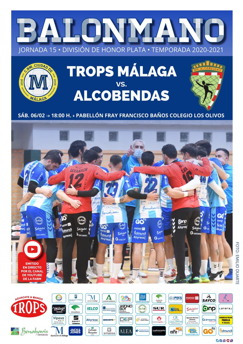 josete8877's tweet photo. Este sábado,6 a las 19 horas visita del @bmalcobendas a Málaga para medirse a @BMCiudadDMalaga en la 15ª Jornada de #DHPlataMasc.
Los de @trives que siguen dejando grandes sensaciones disputarán su penúltimo encuentro a domicilio en esta 1a fase de la 2️⃣0️⃣-2️⃣1️⃣‼️ https://t.co/5RQgkGnWj8