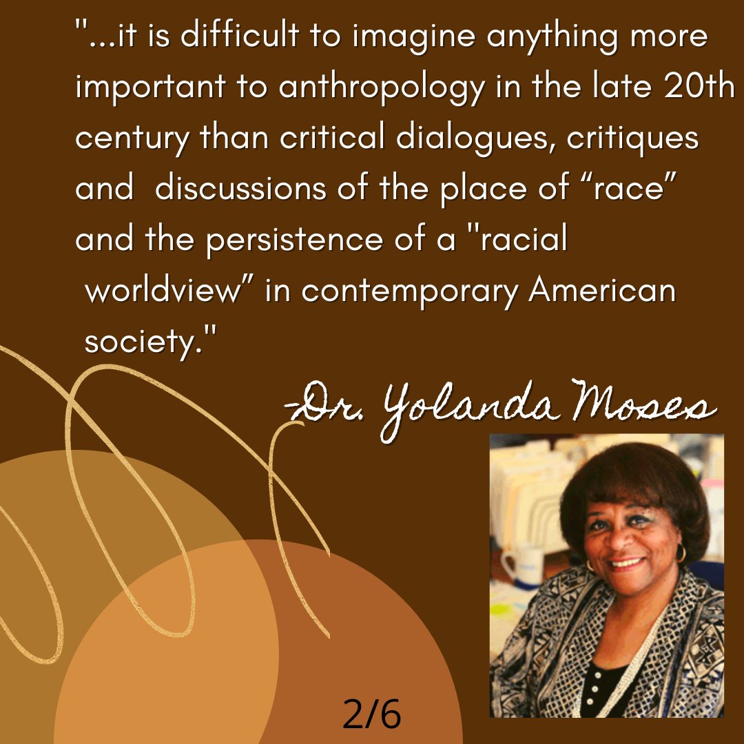 Dr. Yolanda Moses. 1997. An Idea Whose Time Has Come Again: Anthropologist Reclaims “Race”. Anthropology News, 38(7), 1-4.  #BlackInBioAnthWeek  #RaceAndBioAnth