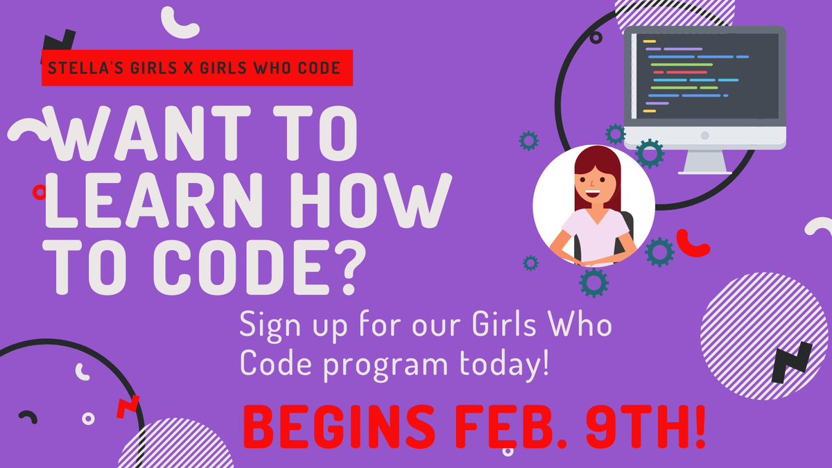 stellasgirlsinc's tweet photo. Do you want to learn to code? Together, we can show the world that #GirlsInStemRock! Sign up for Stella's Girls #GirlsWhoCode Course. It starts February 9th! Course facilitated by Deloitte. Register @ https://t.co/YOPX5R2lyD @GirlsWhoCode @CCPS @sassychicgeek @PYWMD https://t.co/q3HGBY9SE1
