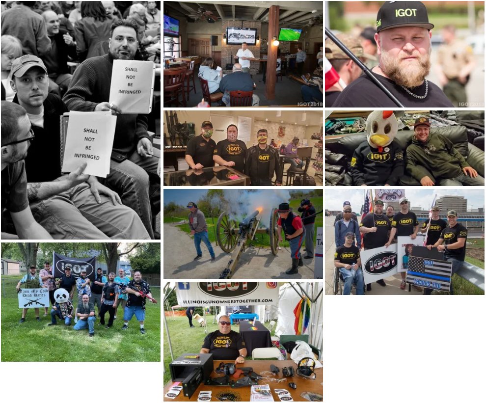 AntifaVelma's tweet photo. Illinois Gun Owners Together (IGOT) is a "2nd Amendment Rights" fascist group that unsurprisingly partakes in targeted harassment and bigotry of every variety. Content warning.

IGOT has ties to Patriot Front Illinois, We The People (WTP) III% Militia, and Proud Boys. https://t.co/1f94hTQxes