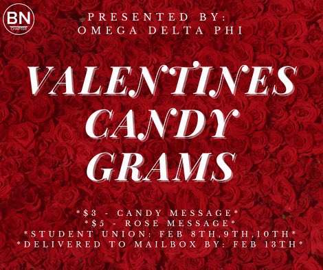 Valentine’s Day is right around the corner which means it’s time to buy your special someone a special little treat! 💘 Contact any Knight on campus to order your Valentine’s Candy Gram or come see us from February 8th-10th outside the Student Union! #valentinesday2021