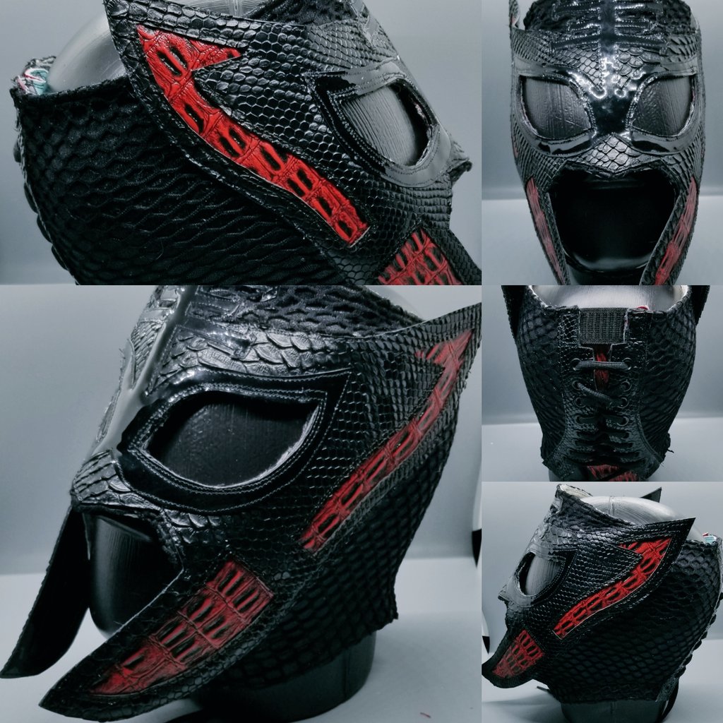 ArcticSharkCo's tweet photo. We made this black and red mask for the fear inducing @ECHOENDLESS! Mother wanted something with comfort and style, and we wanted to keep our lives. Who could say no to those terms? https://t.co/qNBt152yGX