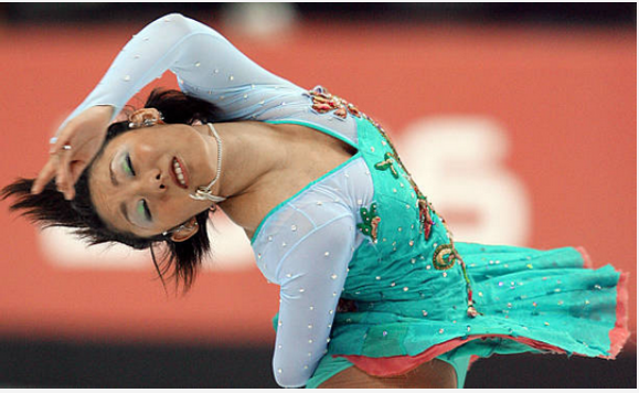 2006: completion of the first olympic quad in 2000s is complete, and the current fs costume trends reflect the eclectic, bright, and textured style of this y2k era. this is the peak of the elaborate costumes in skating, fabric volume will decrease but the bright colors remain