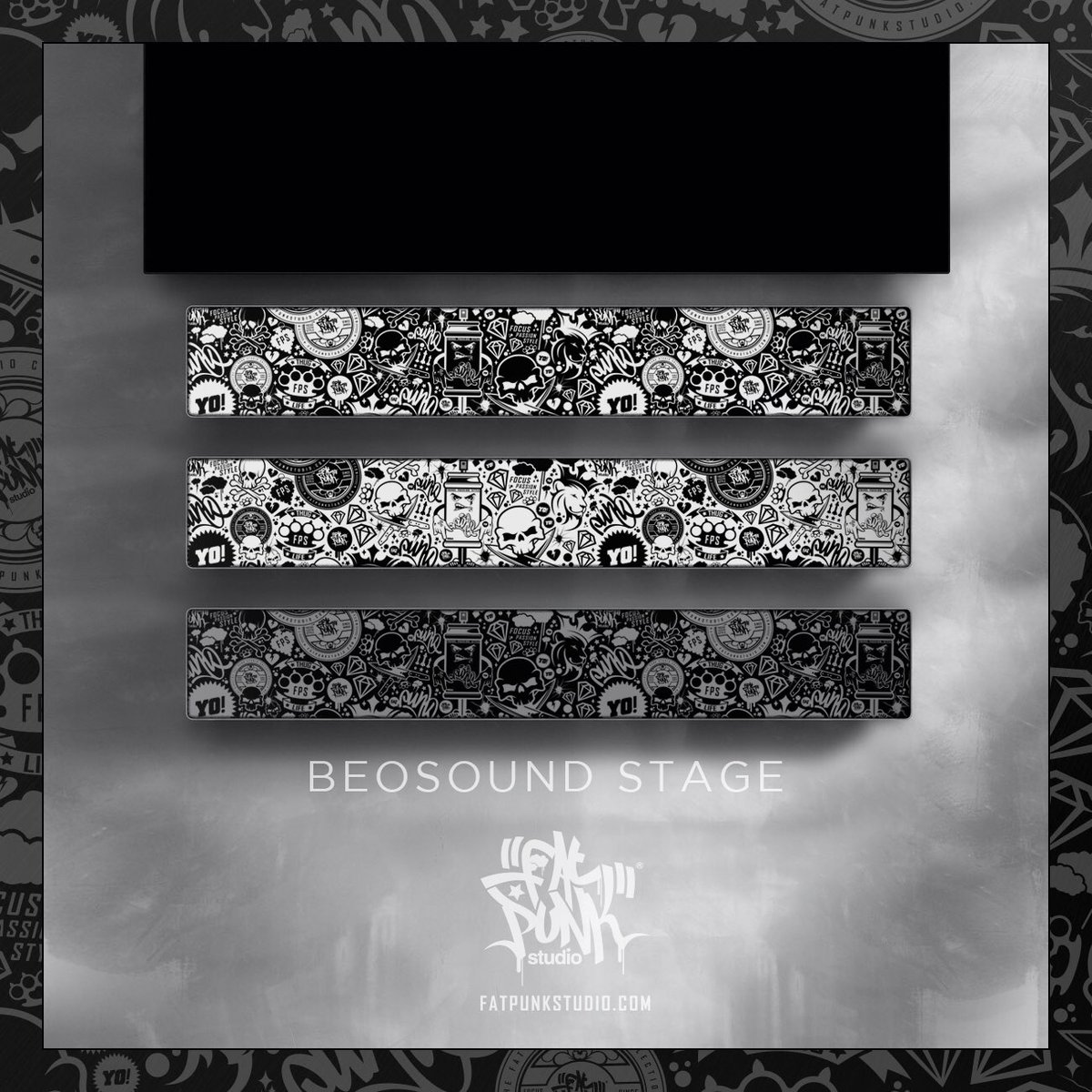 fatpunkstudio's tweet photo. NEW - FPS Tag #BeosoundStage speaker cover now in store 🔊🦁💀🖤 Fat Punk up your @BangOlufsen luxury #soundbar. Produced in conjunction with @SkiniPlay 🔊🔊🔊 Shop the covers here 👉🏿 https://t.co/l94QpXwM37 https://t.co/zhr9mOW27l