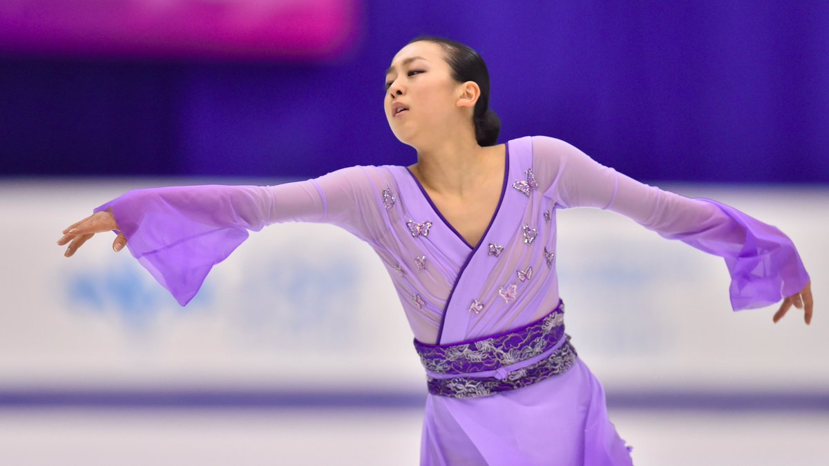 2006: Japanese singles skater Shizuka Arakawa wins the olympic gold medal this year in her kimono-inspired costume, creating the trend of kimono-style skating costumes seen here worn by mao asada (2016), satoko miyhara (2018), and evgenia medeveda (2019)