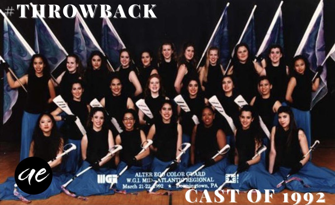 alteregowg1's tweet photo. #throwbackthursday to the Alter Ego Cast of 1992!🖤 Time flies by!
•
#goEgo #AlterEgo #wgi #wgi2021 #macguards #newjersey #eastcoast #independentworld #colorguard #winterguard #flags #rifle #sabre #dance #performance #winterguardinternational #winterguardlife #winterguardlove https://t.co/6ZRHcreuGT