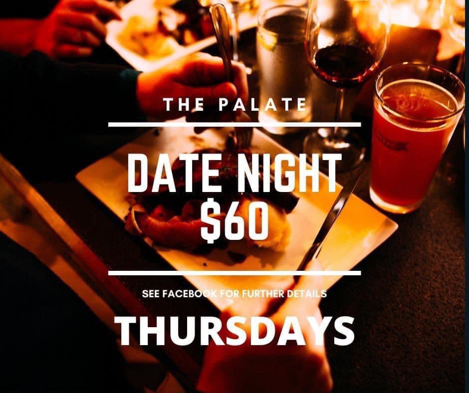💋 DATE NIGHT THURSDAYS

-Dinner for two

👉 $60
👉 1 APP
👉 2 MAINS
👉 1 DESSERT
👉 ADD 1/2 L HOUSE WINE + $12.50

-some exceptions apply

5-9 PM

#thepalate #orangephase #fredericton #oromocto #downtownfredericton #newbrunswick #eastcoasteats #freddyfoodie #datenight #dinner