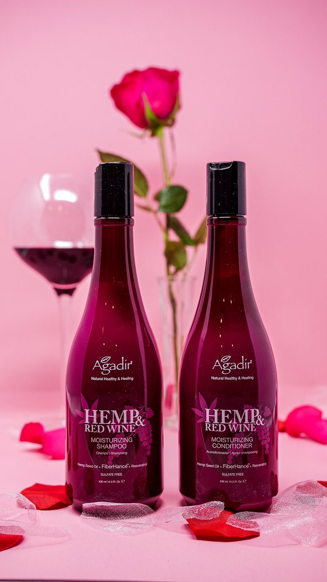 AgadirInt's tweet photo. Packed with #HempSeedOil, #RedWine Extract &amp; #FiberHance making hair 3x stronger, our Hemp &amp; Red Wine Collection makes the PERFECT #ValentinesGift for your beauty obsessed sweetheart! ❤️ Shop: https://t.co/uaqAaqbvCT 🛍
#ArganOil #Hemp #Resveratrol #BondMultiplier #ValentinesDay https://t.co/oF3U4KvAWv