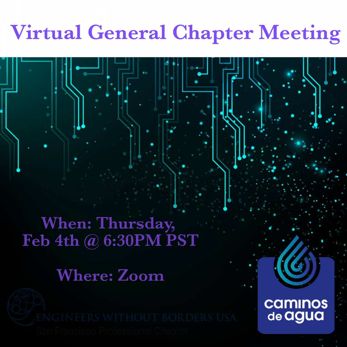 Join us tonight at 6:30PM PST. Meet our 2021 executive boad members, listen from Caminos de Agua and meet our international and domestic teams!
eventbrite.com/e/engineers-wi…