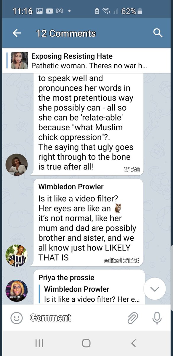 These are the type of conversations they were having about me. Notice the constant use of *Paki* and calling me a slut etc. Yet apparently they're not racist 