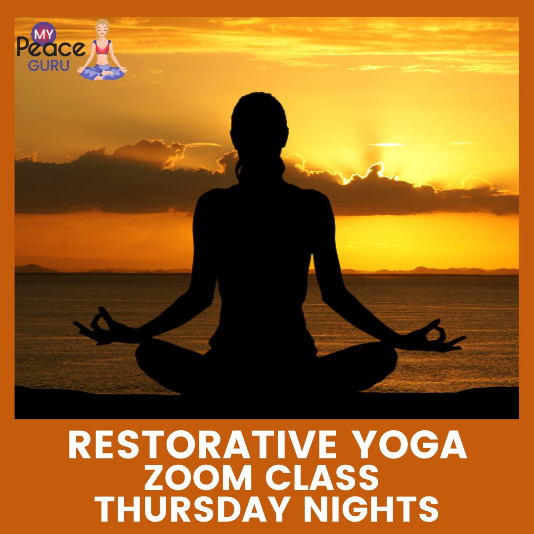 MyPeaceGuru's tweet photo. Join us for #restorativeyoga classes from 9 - 10:15 pm EST Thursdays to help you unwind into pure bliss. Designed to calm and relax the nervous system, this is a great class to take before bed! https://t.co/C803xMri4A #yoga #yogaeverydamnday #getonyourmat #onlineclass #namaste https://t.co/ArtcISOsuc
