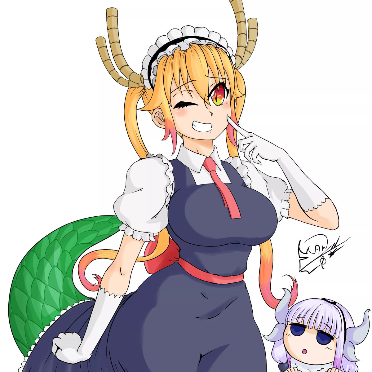 qmon27's tweet photo. Tohru and Kanna.

#art #digitalart #digitalillustration #lineart #fanart #dragon #misskobayashisdragonmaid #tohru #kanna #anime #maid #dragonmaid https://t.co/Gy59ZEhMgi
