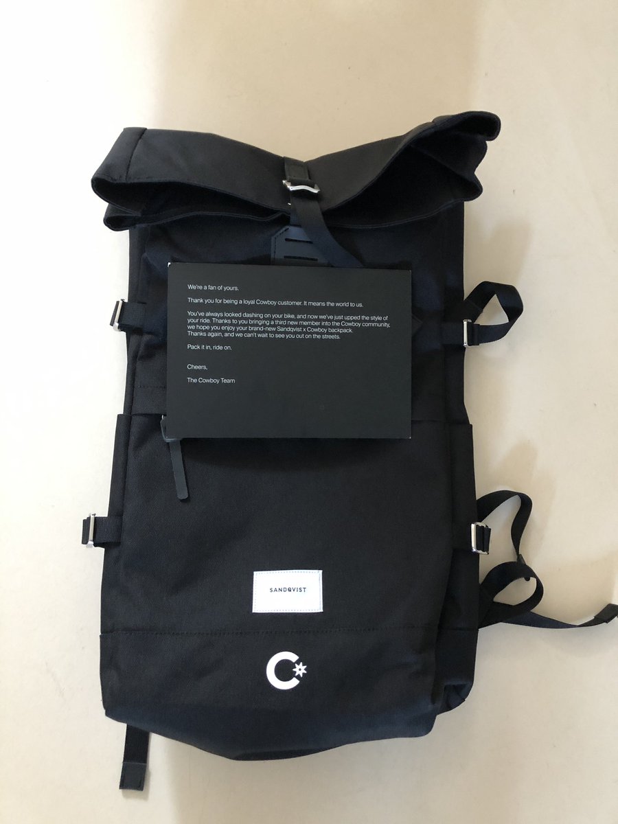 R1secure's tweet image. 🤩🤩 So happy to receive my second gift from @Cowboy_HQ after the K-way Claude 3.0. Have a look of my beautiful sandqvist bag with the #cowboybike logo!!!