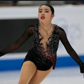 2016: Mao Asada's deep curved v-neck style seen below in her short program costume this year has became a popular design piece for ladies singles skaters, as seen below in Alysa Liu (2019), Karen Chen (2018), and Daria Uschova (2020)