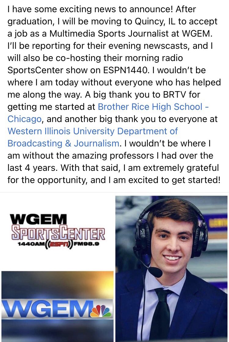 BrotherRiceTV's tweet photo. Absolutely incredible news about BRTV alum (and first ballot BRTV hall of famer) @BreidyTV!

One of the hardest working students we’ve ever had. When we speak of the BRTV work ethic, it’s people like Brendan that laid that foundation.

Sky’s the limit, kid! CONGRATULATIONS! https://t.co/bvA3biEhW7
