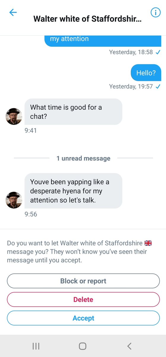 Steve in the meantime is back in my DMs crying for another call? Like dude seriously?