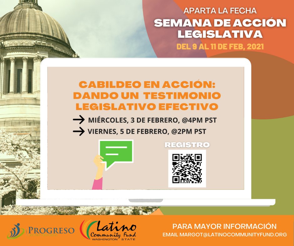 La semana de acción introducido por Latino Community Fund y Progreso empieza LA PRÓXIMA SEMANA! margot@latinocommunityfund.org