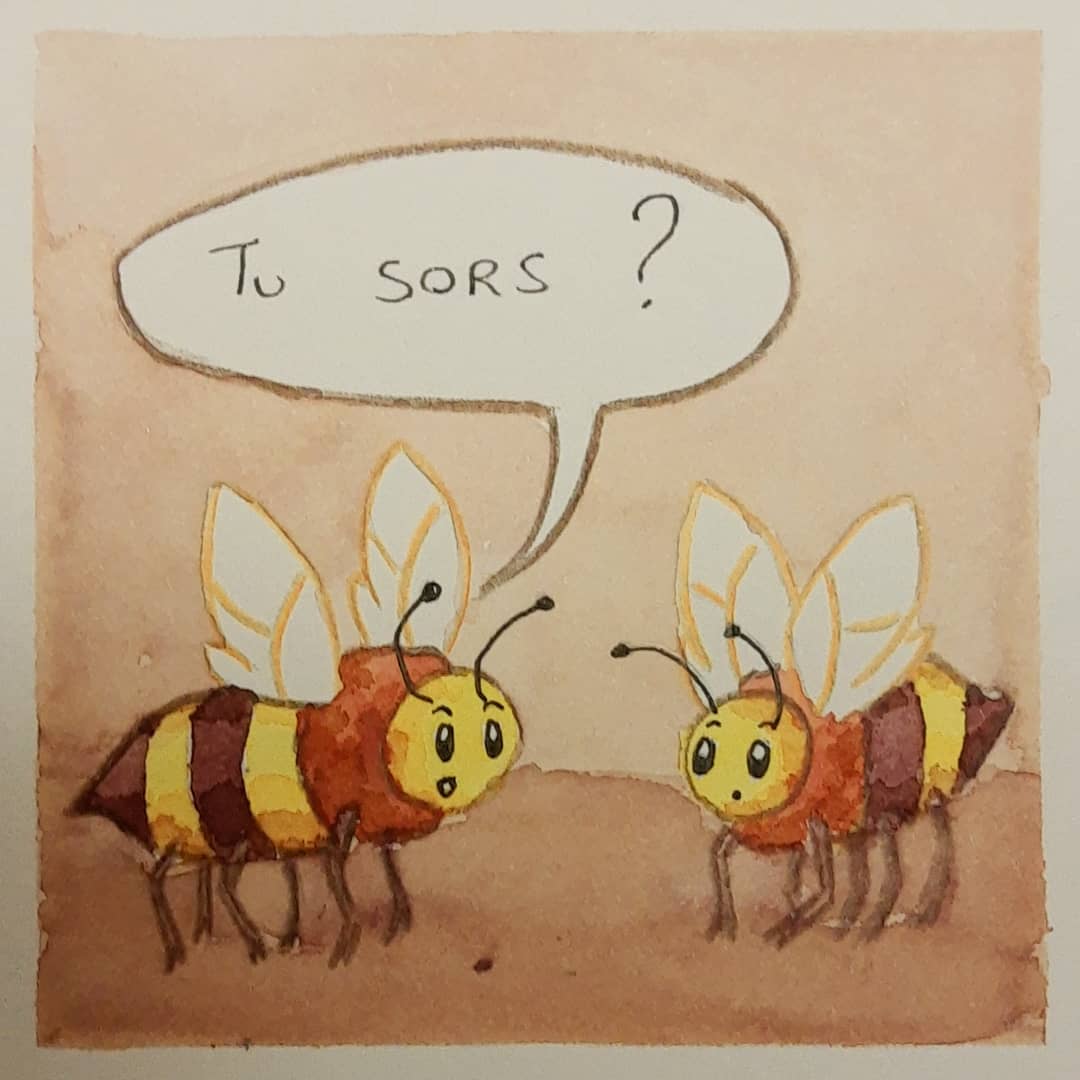 Tenefester's tweet image. Une petite BD humoristique/éducative sur les abeilles 🐝 

Il y en aura peut-être d'autres 😄

✍️ Aquarelle
⏳ 3h30

#comics #webcomics #bd #bee #abeilles #abeille #bees #beehive #beehives #ruches #ruches #drawing #pencil #art #fanart #aquarelle #watercolor