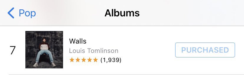 #Update|| الايتونز الامريكي: #walls الالبوم المركز السابع