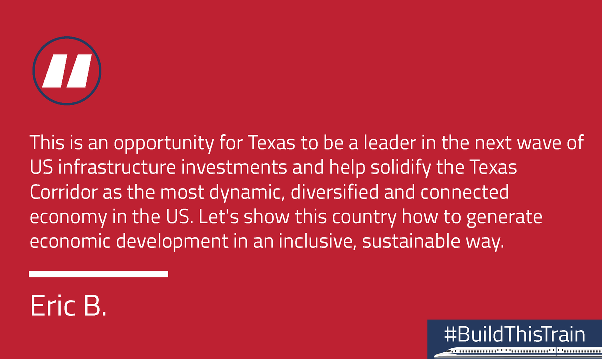 TexasCentral's tweet photo. The Texas High-Speed Train is good for Texas. It provides a safe, affordable and productive transportation alternative that advances the State’s economy and prepares us for future growth. #BuildThisTrain https://t.co/gdGIUx1Q4R