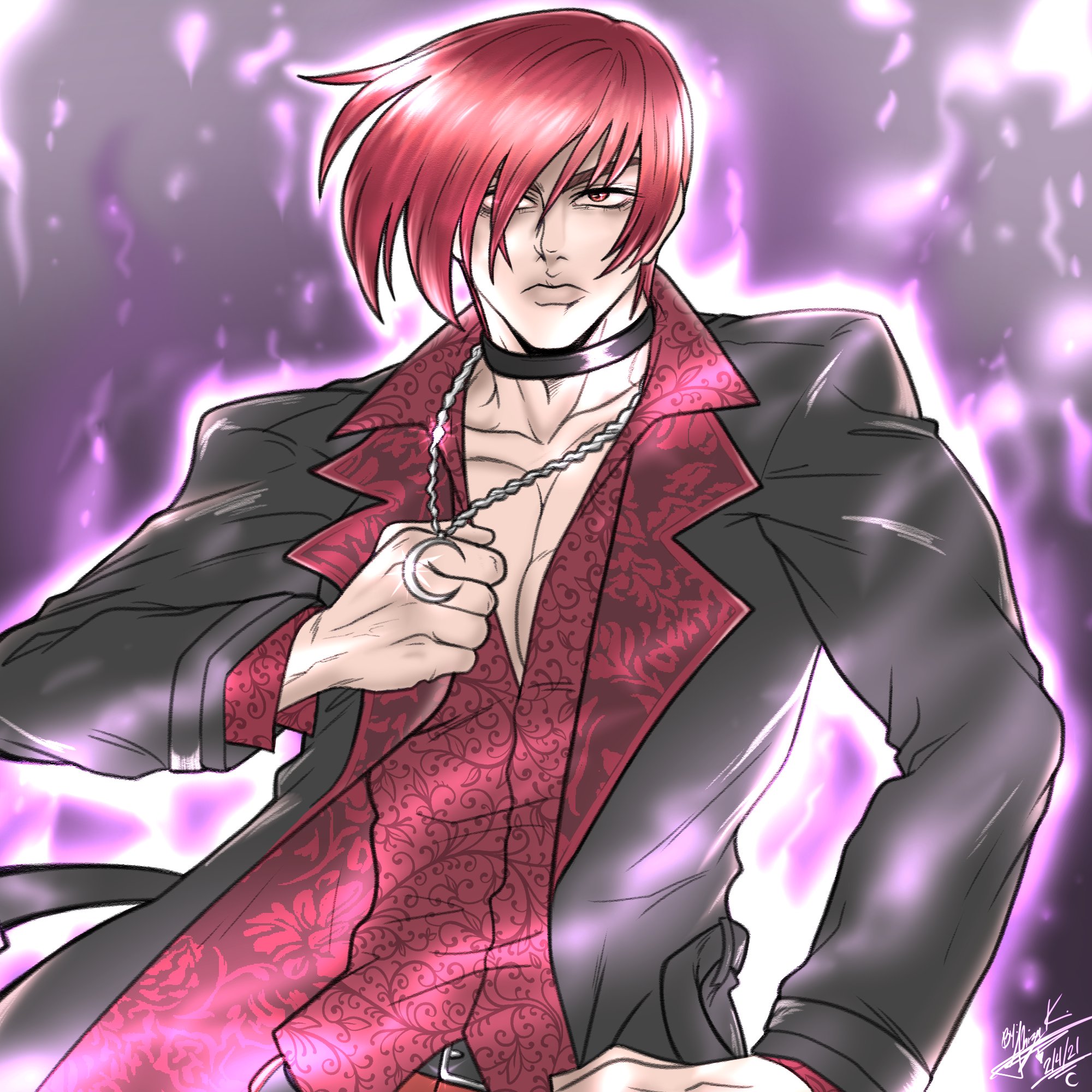 Iori Yagami Anime Manga The King of Fighters, Anime, purple