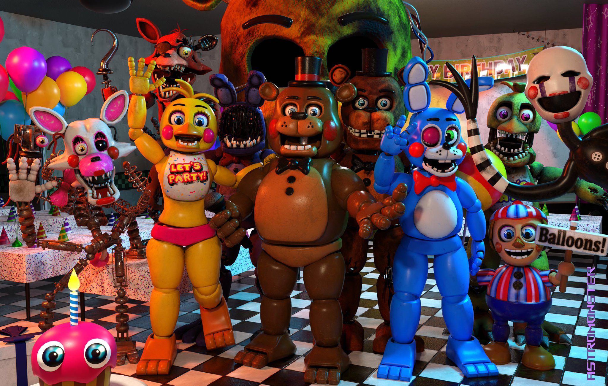 AstroMonster, Kisser of Beasts on X: FINALLY IT IS DONE! Here is a height  chart of all of the characters in #FNaF: Help Wanted, split into four for  viewing convenience! The three