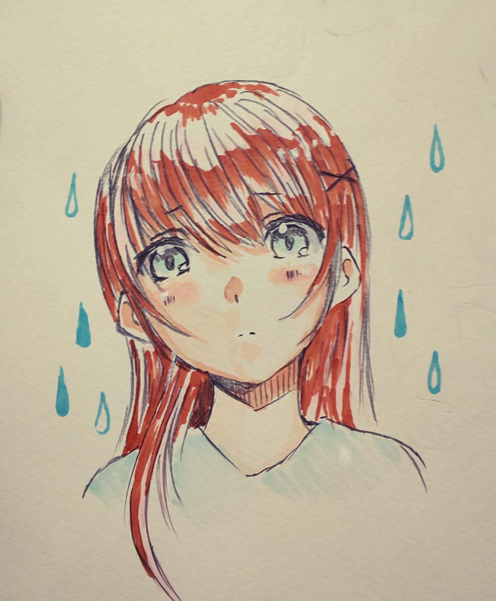 にゃーけろ 哀しげな女の子 コピックイラスト コピック初心者 落書き 絵描きさんと繋がりたい イラスト好きな人と繋がりたい 女の子イラスト T Co Qj5u4o6zww Twitter
