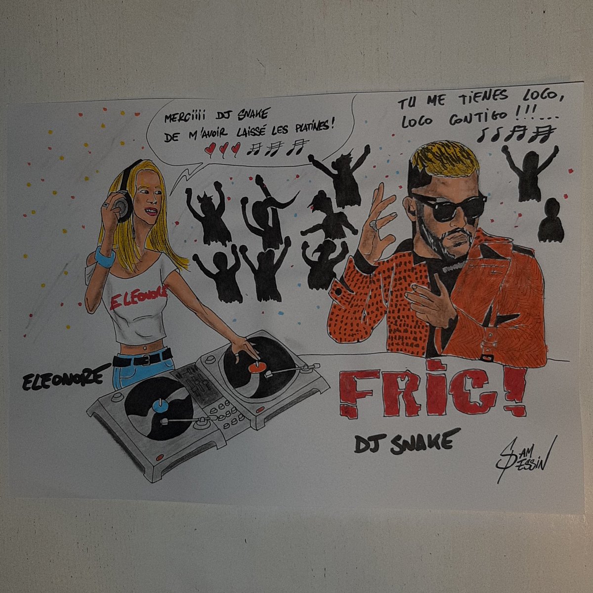 Dessin fait pour l'émission du soir sur <a href="/radio_IRM/">irm.radio LA NOUVELLE RADIO LIBRE</a> Une mention spéciale pour l'animatrice de l'émission @eleonorecoralie à qui j'ai réalisé un de ses plus beaux rêves mais en dessin <a href="/djsnake/">DJ SNAKE</a> #DJSNAKE #LOCOCONTIGO #Radio #dessin #DessinDuJour <a href="/off_tomas/">Off Tomas</a>