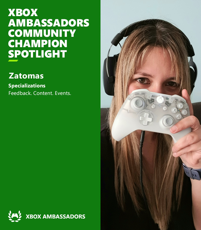 XboxAmbassadors's tweet photo. Want to get to know an amazing Ambassador? Meet our newest Community Champion, @zatomas! She shares her passion for gaming and her thoughts on healthy communities and gaming with children in the latest Ambassador of the Month blog: https://t.co/MY2PRJffLb
#XboxAmbassadors https://t.co/cR1ZGRPTpQ
